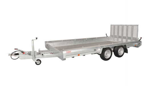 Hulco PKW Anhänger Maschinentransporter TERRAX 3000 kg, Ladefläche 3,94 x 1,80 m - Klappe 100 cm