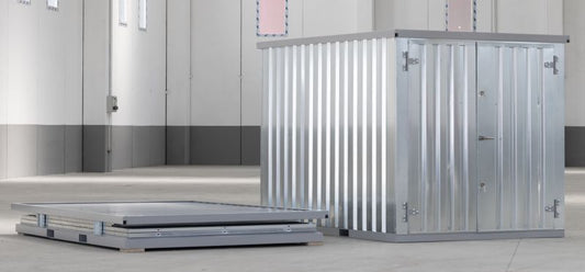 LagerContainerXXL 3 Meter Lagercontainer mit Doppeltür, Silber-Grau